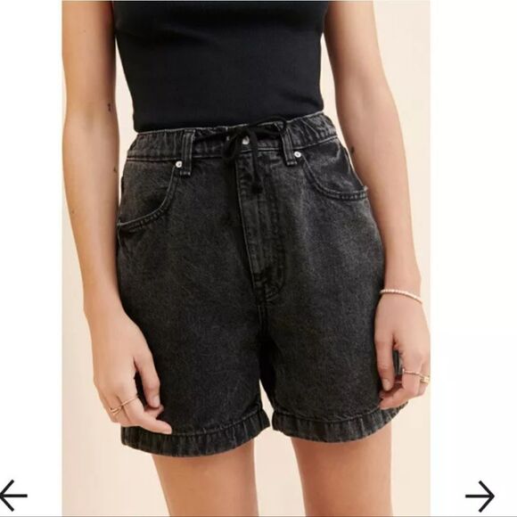 Urban Outfitters BDG Poppy Denim Drawstring Shorts Washed Black XS - Picture 8 of 12